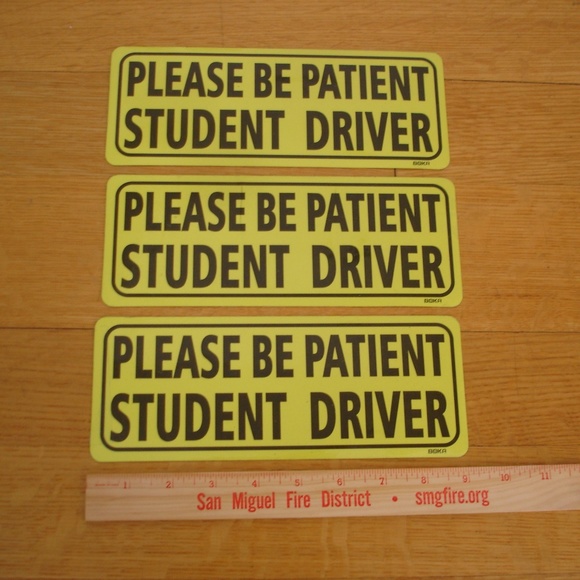 2/$12: STUDENT DRIVER 3 Magnetic Signs 3.5" x 9" - Picture 1 of 7